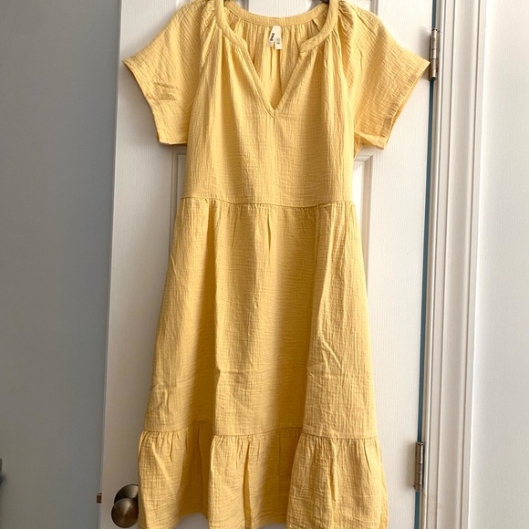 Pact Light Yellow Double Gauze 100% Organic Cotton Dress - Picture 5 of 10
